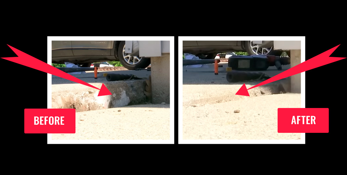 before after concrete raising
