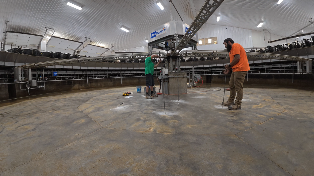 Milking-carousel pad stabilization project
